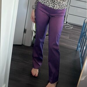 Vintage 1990s XOXO In America And Abroad Purple iridescent straight leg pants